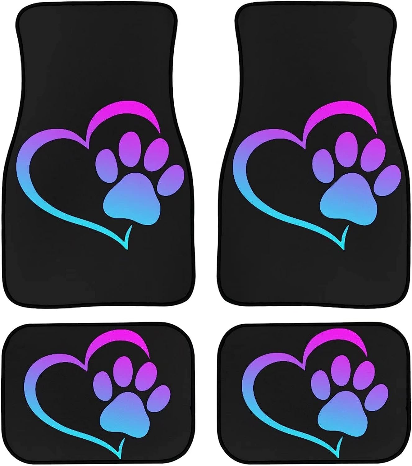 Katze Hund Pfote Herz Druck Auto Bodenmatte Heavy Duty Vorne Hinten Gummi Fußmatten Teppich Boden Schutz Passend für Die Meisten Fahrzeuge – Detail 1
