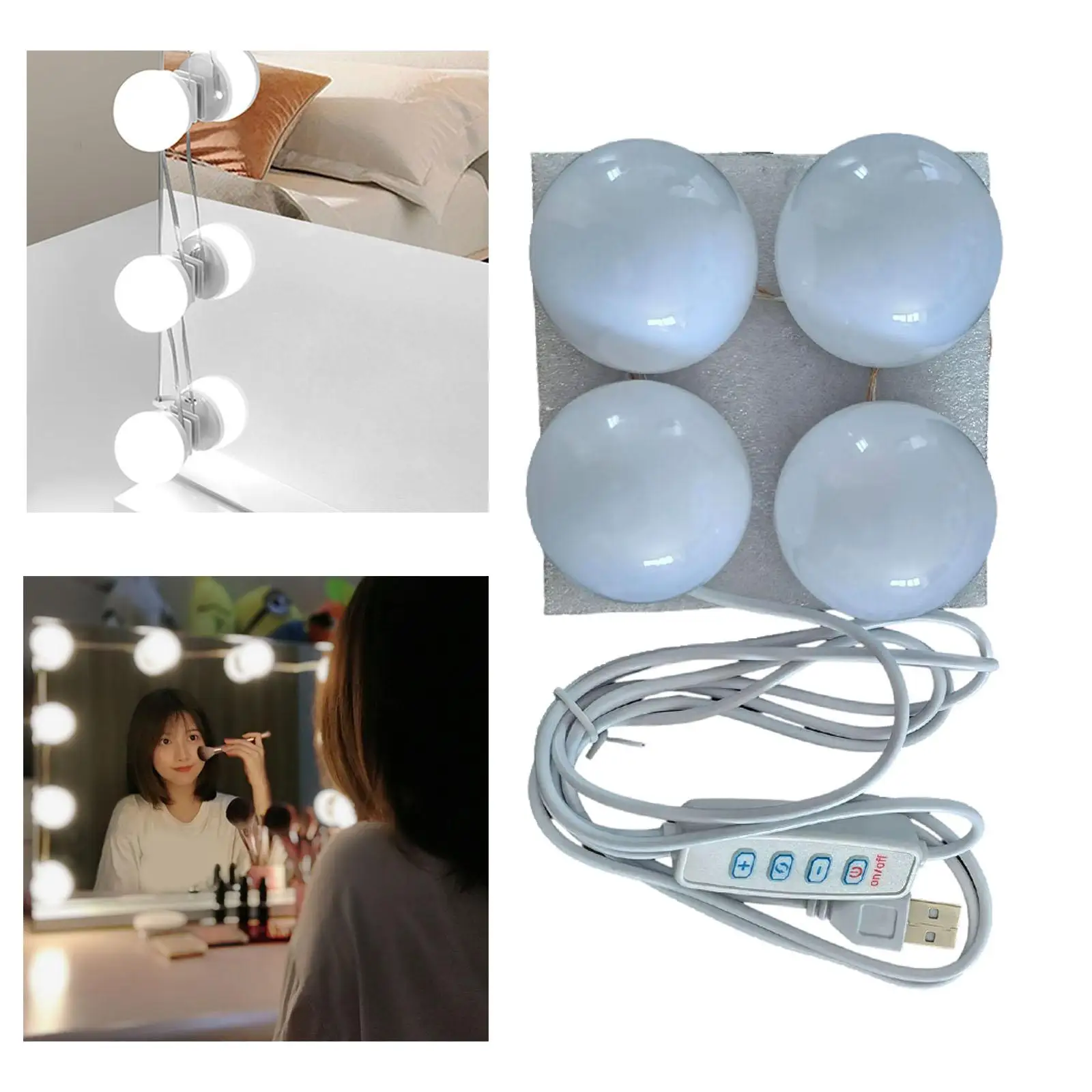 LED Makeup Mirror Lights Simple Dimmable Bulbs for Vanity Stick Bedroom Tabletop