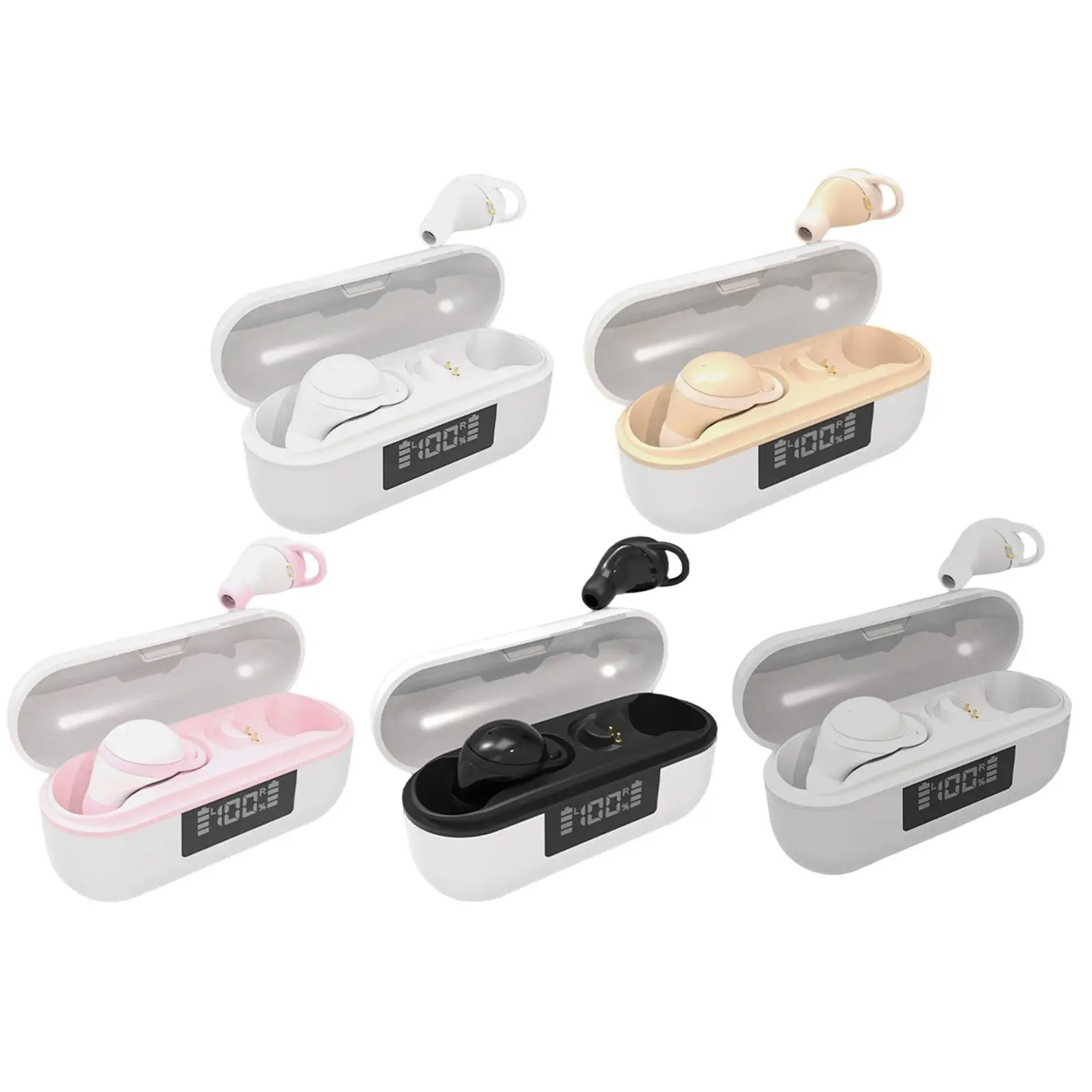 Bluetooth Headset Invisible True Wireless with Charging Case Eating Chicken Bluetooth 5.2 Small Earpiece for Sleeping Life Sport