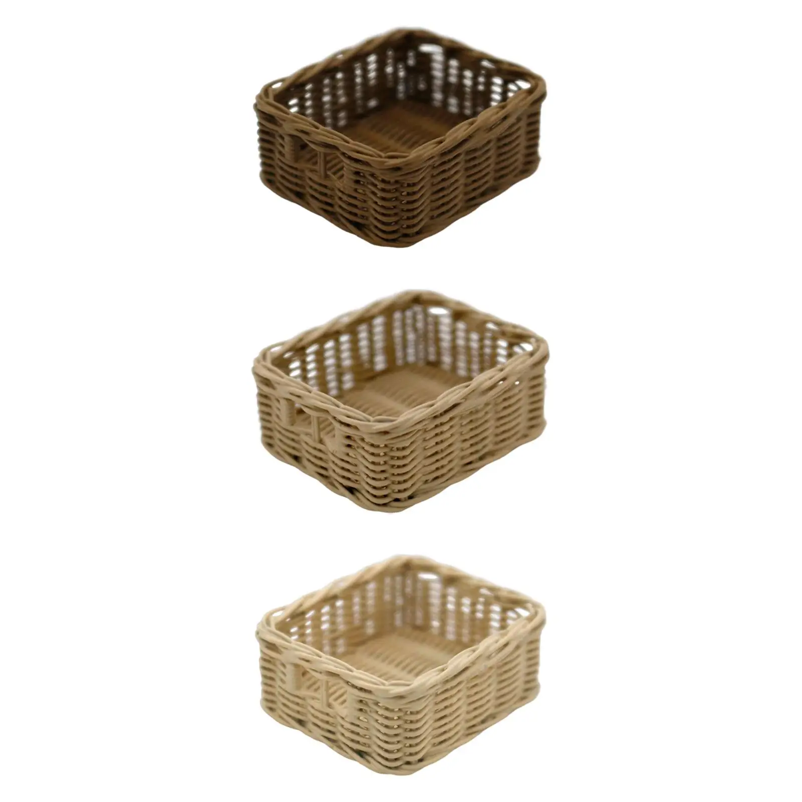 1:6 Dollhouse Storage Basket Bread Basket Mini Resin Baskets Dollhouse Accessories for Dollhouse Bedroom Home Kitchen Garden