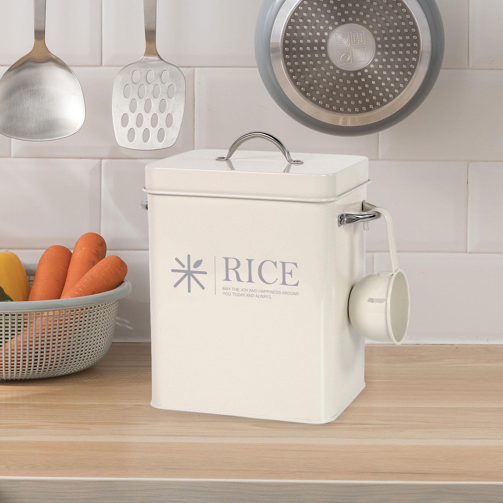 Metal Rice Storage Container Pots Sealed Food Storage Bin Laundry Pod Container for Counter Cooking Pantry Restaurant