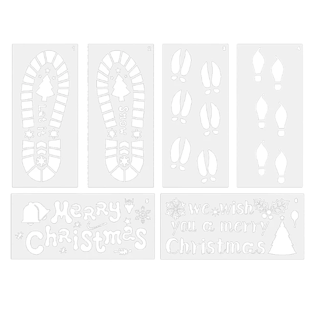 Santa Boot Print Stencil SVG Bundle