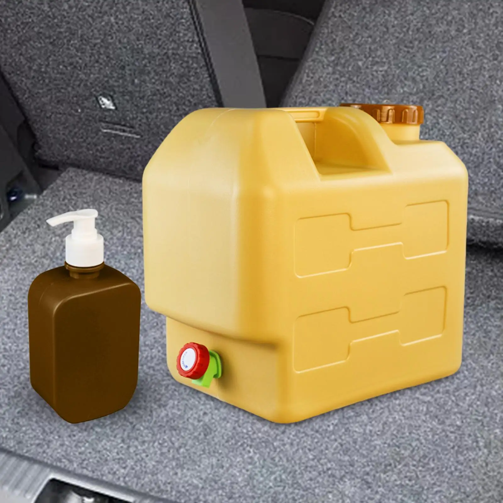 20L Water Storage Tank with Faucet Camping Square Water Bucket Container for Travelling  Driving Hiking