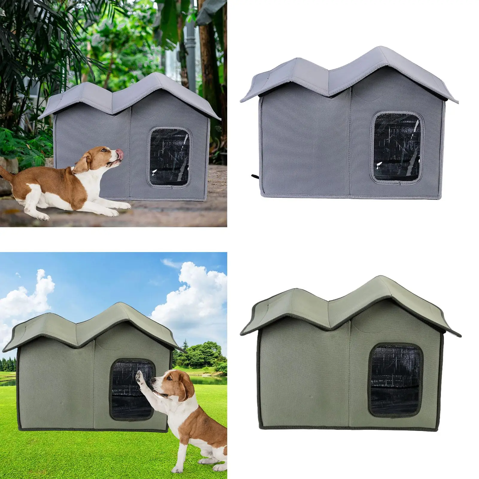 Feral Cat House Waterproof Oxford Cloth Dog House Collapsible Pet Shelter for Courtyard Home Outdoor Cats and Small Dogs Indoor