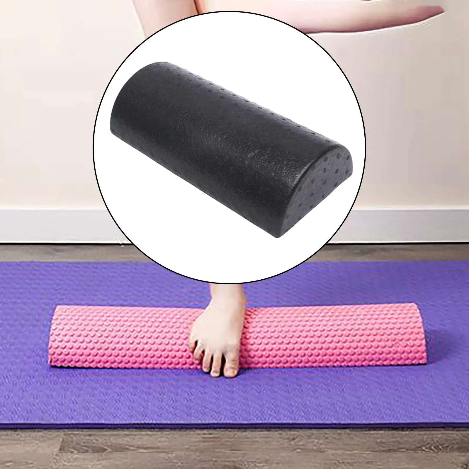 Semicircle Yoga Column Roller Tool Massage Grid Back Exercise Muscle Massage  Stick Foam Roller  Physio 