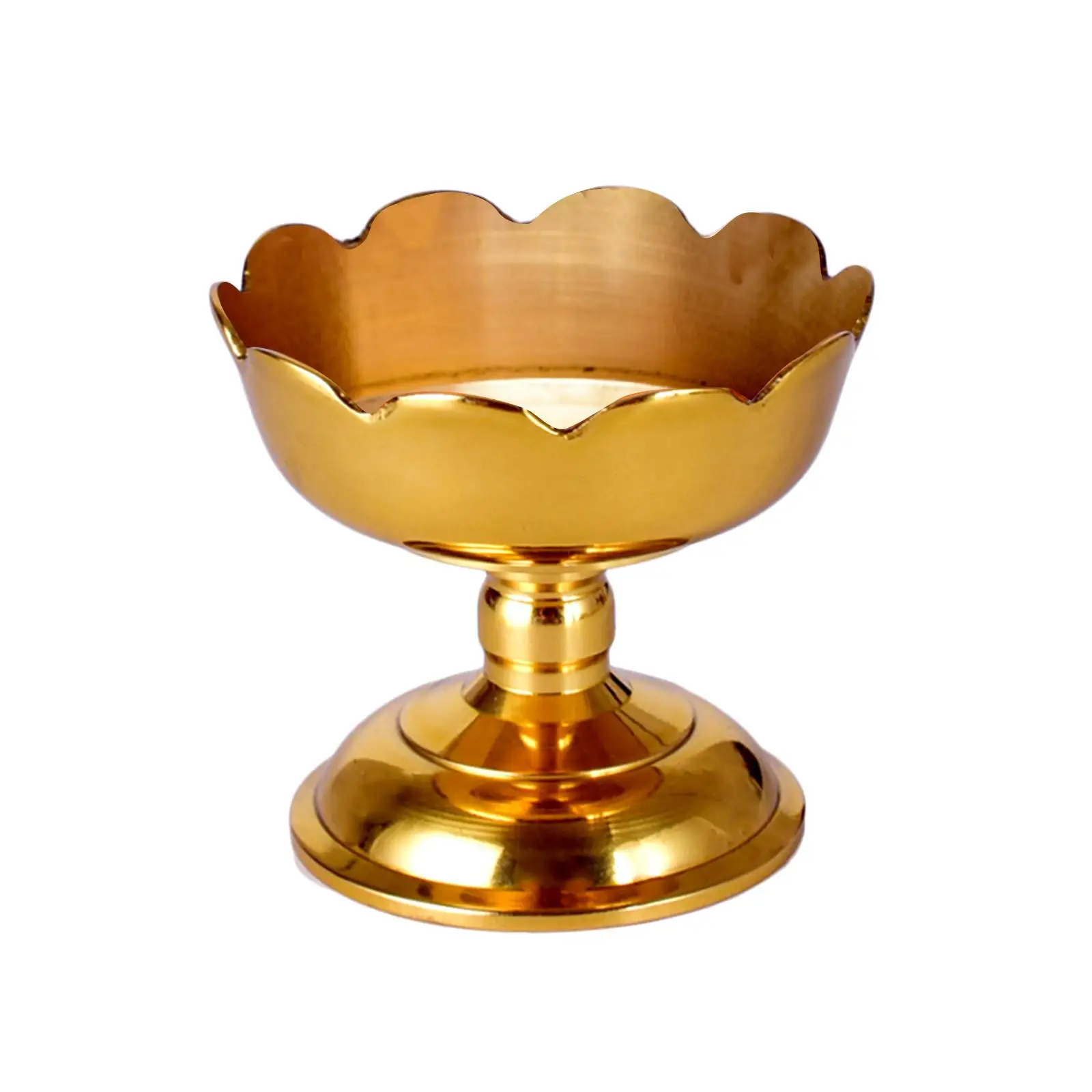Retro Style Tibetan Ghee Lamp Holder Table Centerpiece Desktop Buddha Candleholder