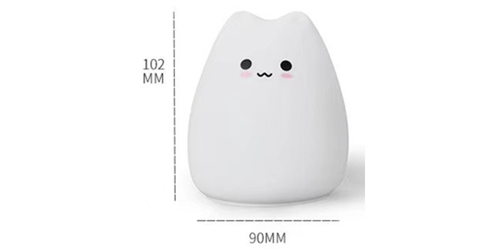 Kawaii LED Night Light Cat Lamp Wireless Touch Sensor Silicone Battery Animal Light Child Holiday Bedroom Desktop Decor Lamp
