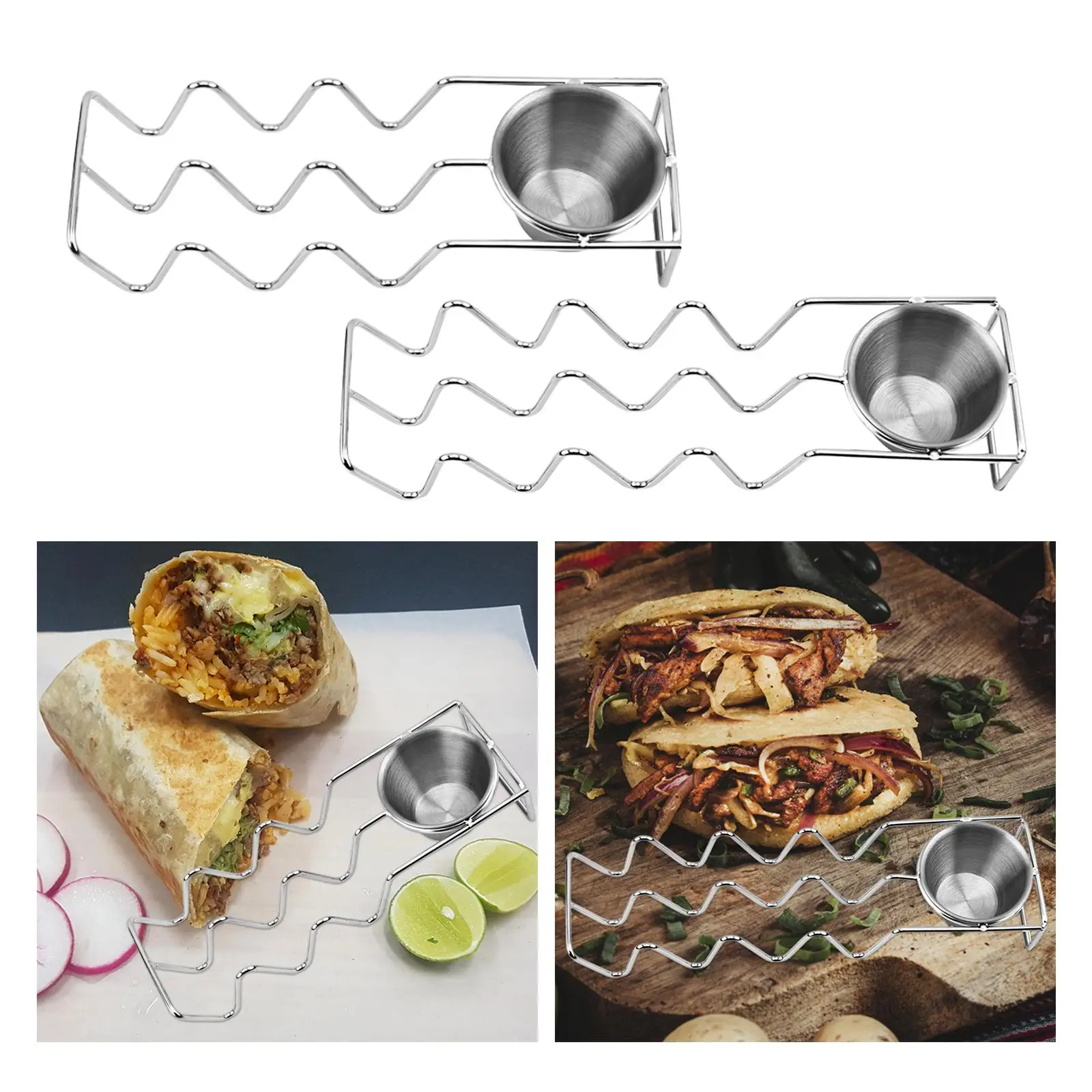 Taco Holder Stand Taco Tray Plates Taco Display Rack Pancake Rack Taco Shell Holder Stand for Kitchen Cafe Home Restaurant
