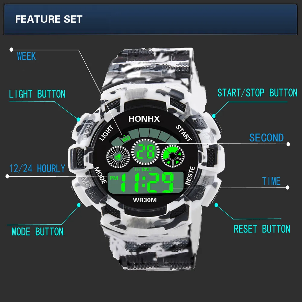 2022 New Sport Watch Mens Casual Waterproof Digital Watch Led High Quality Mechanical Wristwatches Luxury Vintage Montre Homme simple digital watch