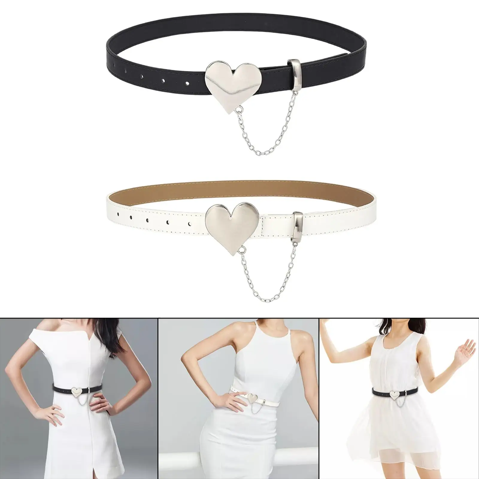 105cm Women`s Waist Cinch Ladies Girls Waist with Metal Chain for Fancy, Party,