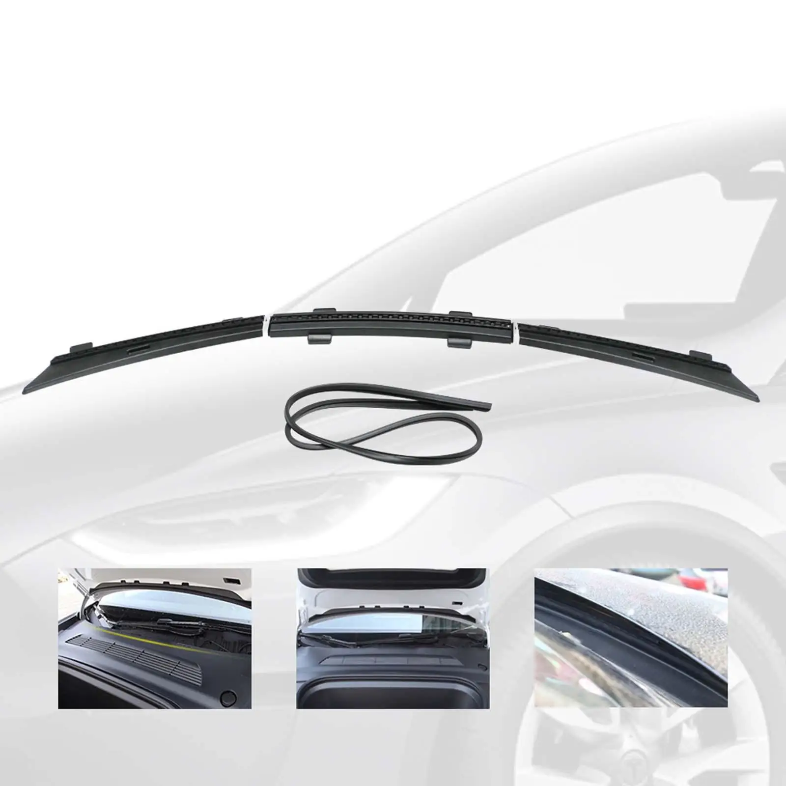 Car Front Hood Cover Water Strip Engine Cover Seal Trim Air Vent Intake Protect Modification Parts for Tesla Model 3