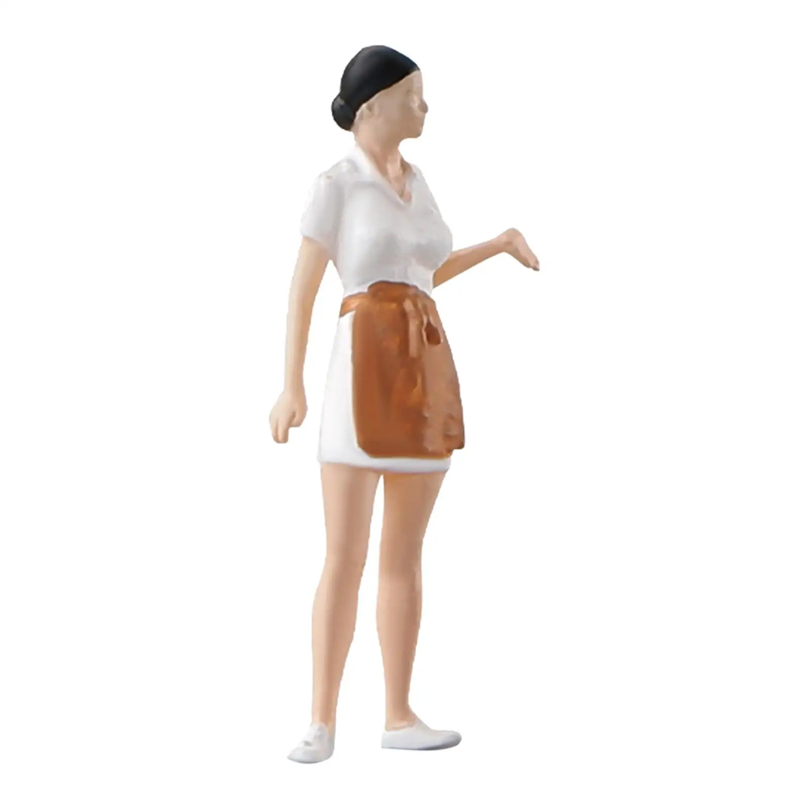 1:64 Woman Hostess Figure Cooking Scene Resin Character for Diorama Scenery