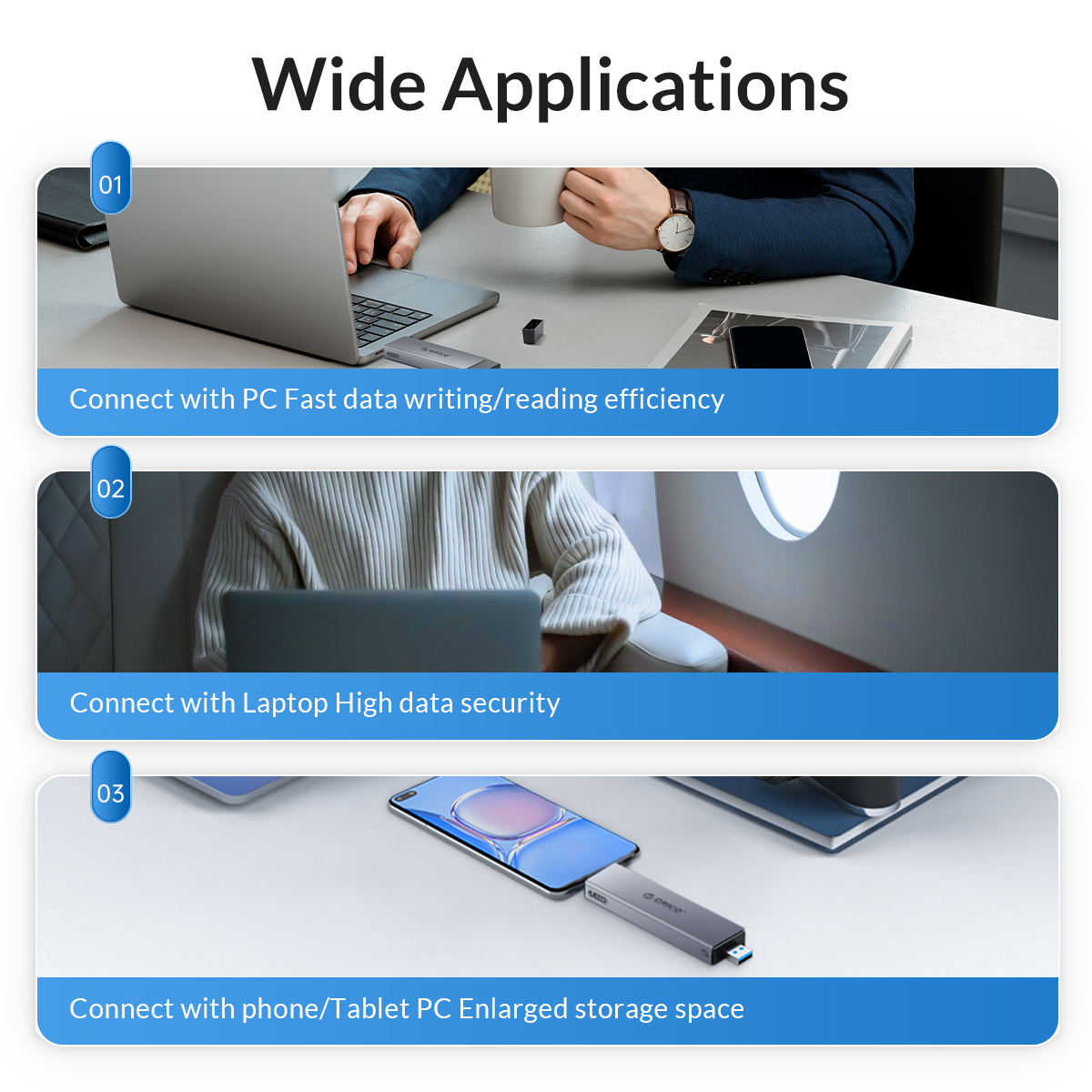 ORICO-Suporte para SSD de alumínio, 2 em