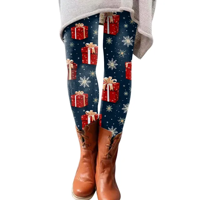 Christmas Print Yoga Pants Brushed Running Leggings for Women Butt Lift  Workout Tights Slim Xmas Legging Christmas Casual Wear