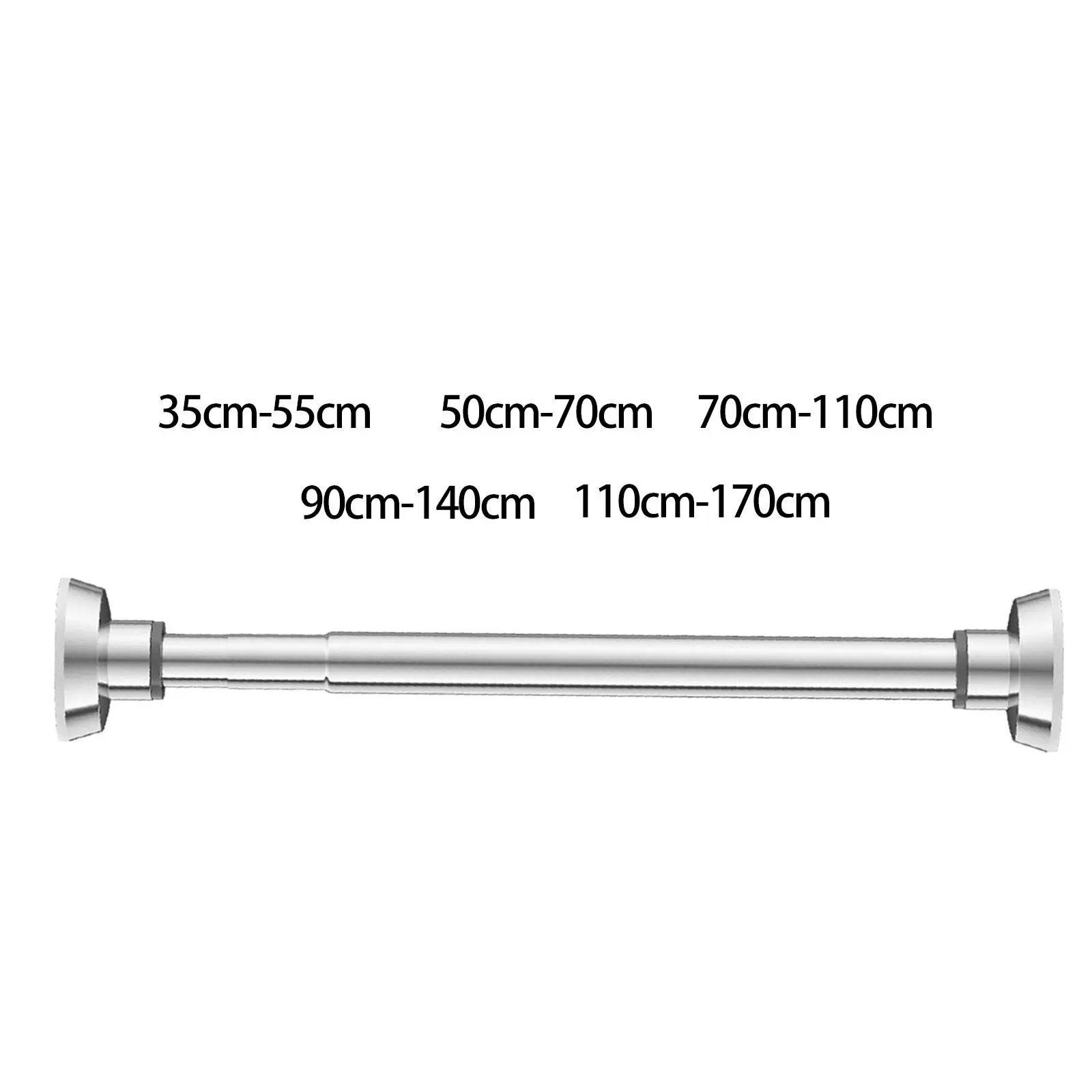 Clothes Rod Adjustable Length Curtain Rod Wall Mounted Clothes Hanger for Bedroom Closet Laundry Room Bathroom Wardrobe