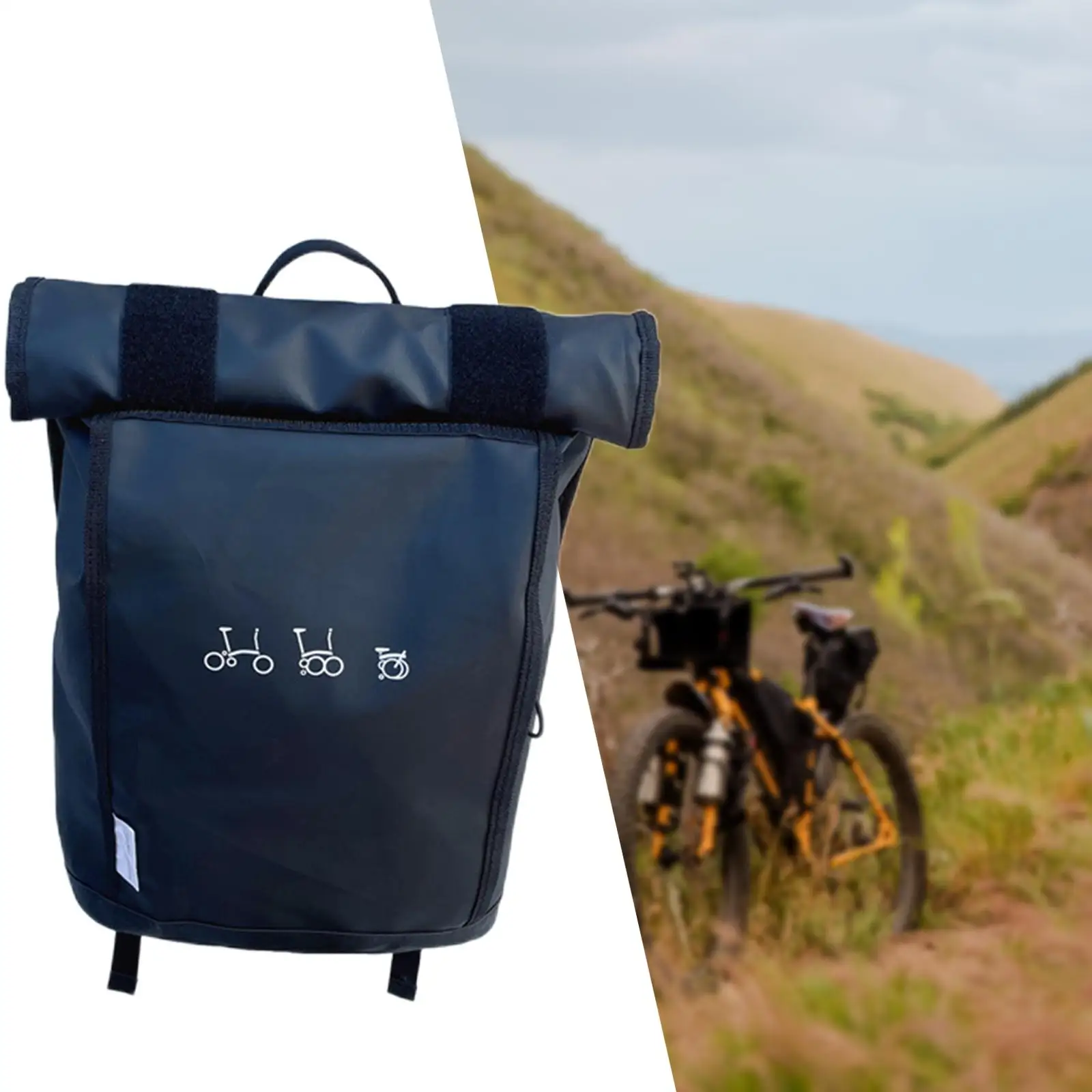 Folding Bike Front Bag Basket Bicycle Frame Bag for Riding Cycling Camping