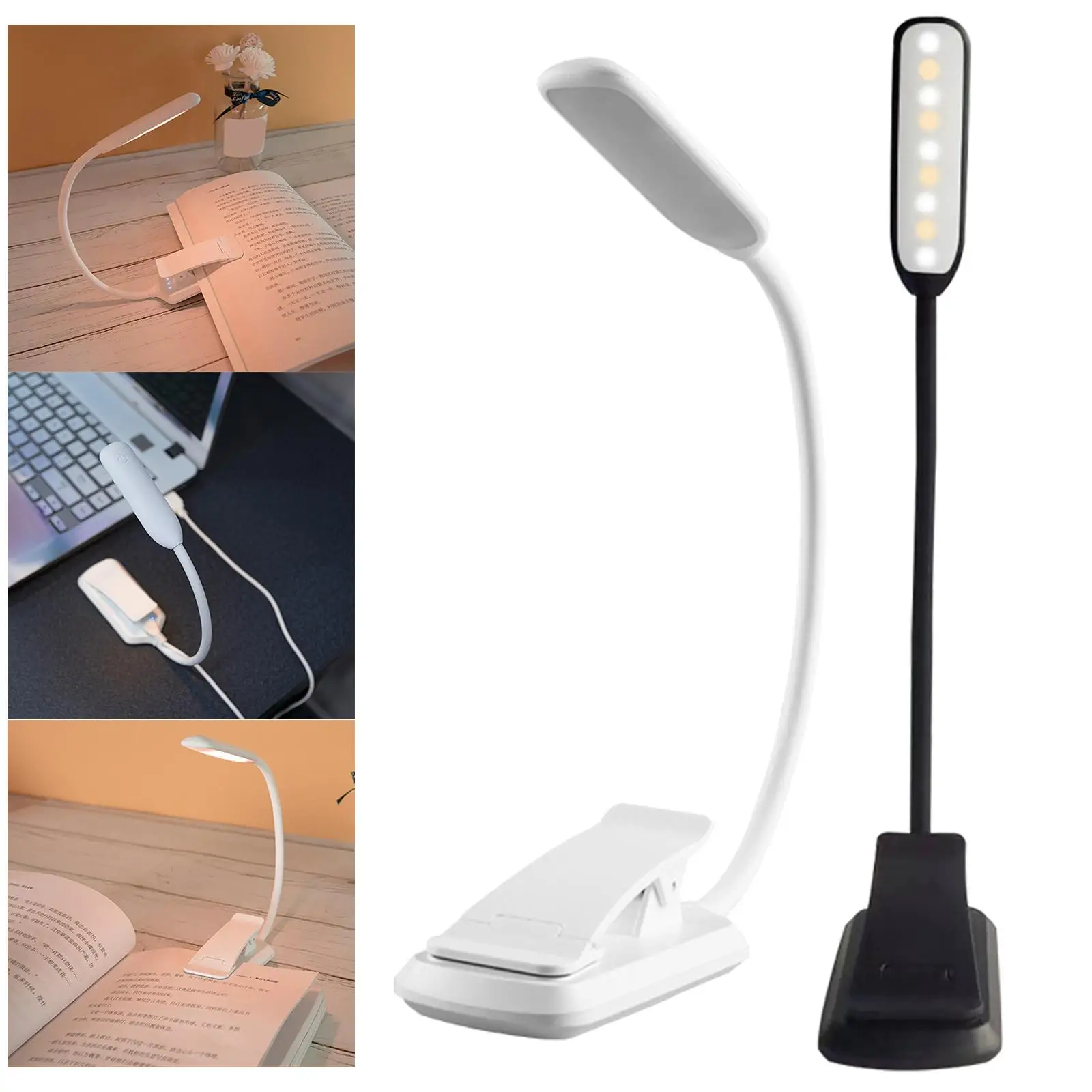 LED Clip On Reading Light Book Light Protective Night Desk Lamp for Studying Bed