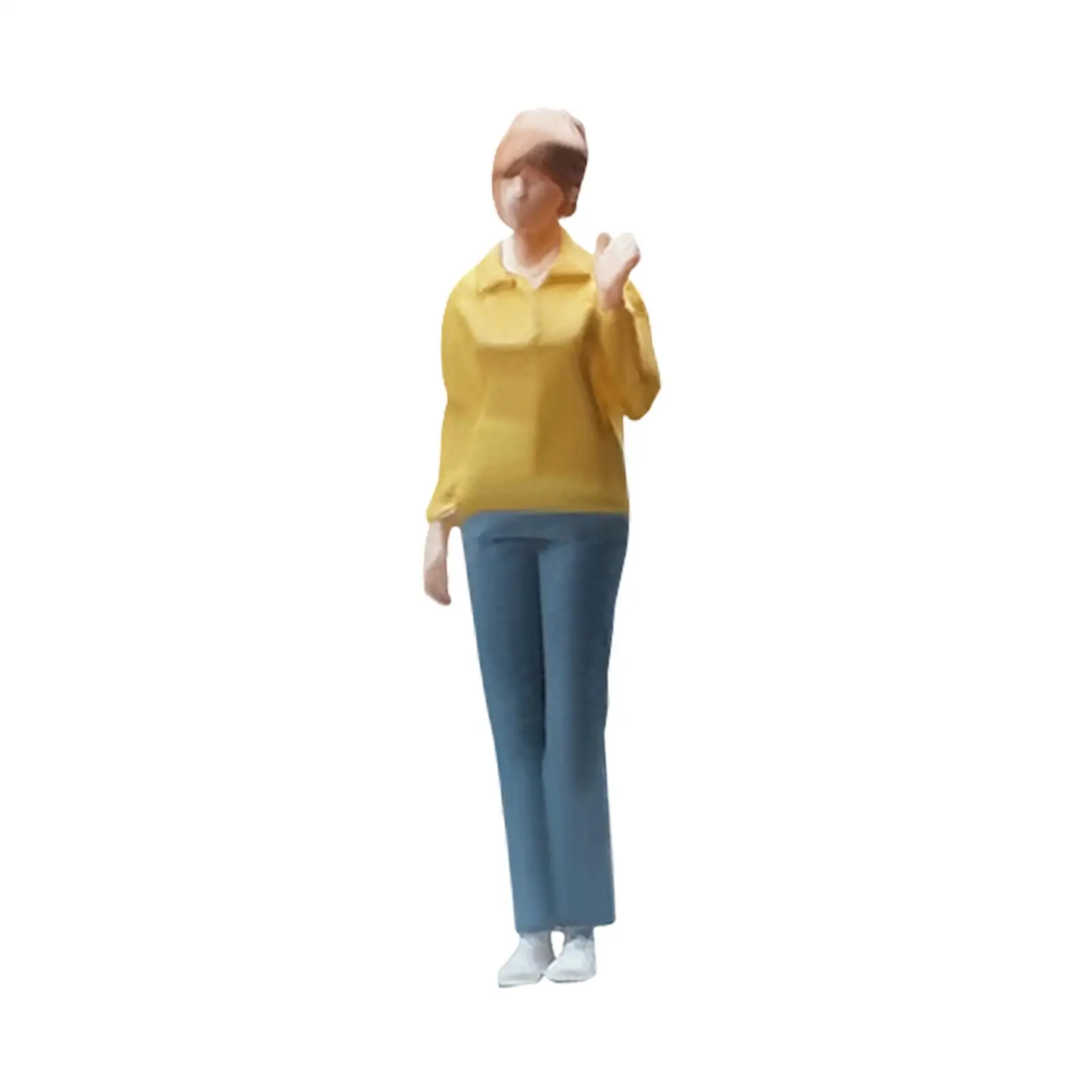 Simulated Girl Figures 1/64 HO Scale Realistic Character Model Painted Figures for Model Train Layout Miniature Scene Diorama
