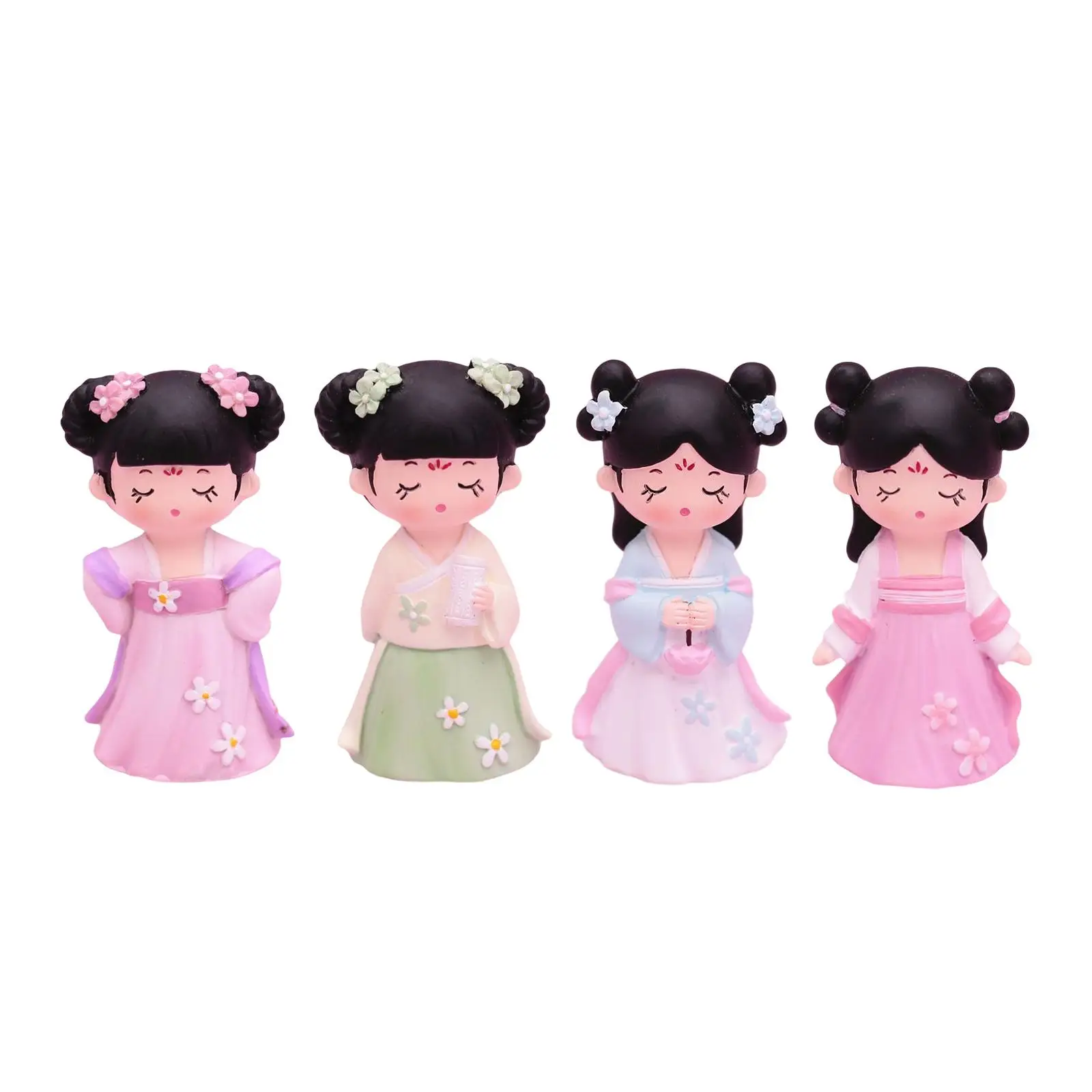 National Style Chinese Ancient Girl Doll Ornaments for Nightstands Desktop