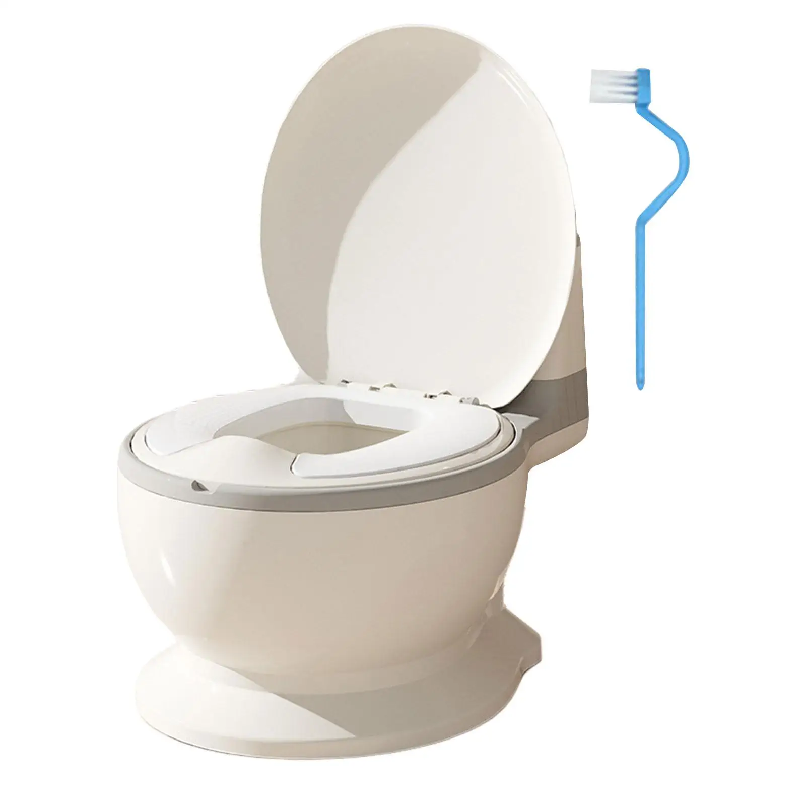 Toilet Training Potty Non Slip Lifelike Flush Button Includes Cleaning Brush Training Transition Potty Seat for Bedroom Ages 0-7