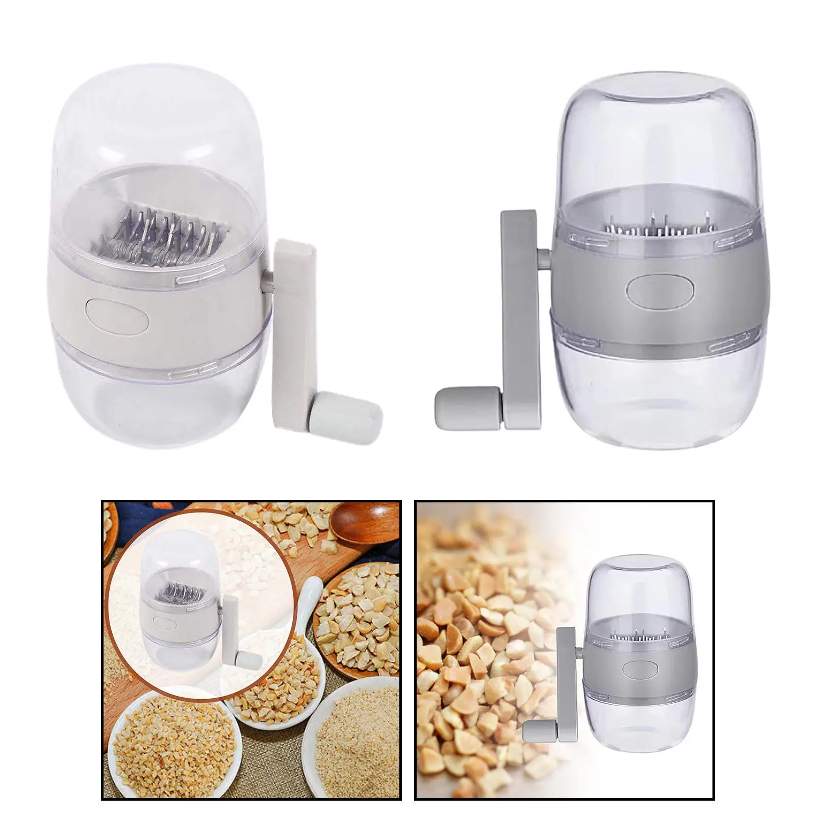 Handheld Food Shredder Mincer Blender Removable Hand Crank Nut Chopper Dry Fruit Grinder for Kitchen Beans Nuts Spices Pecans