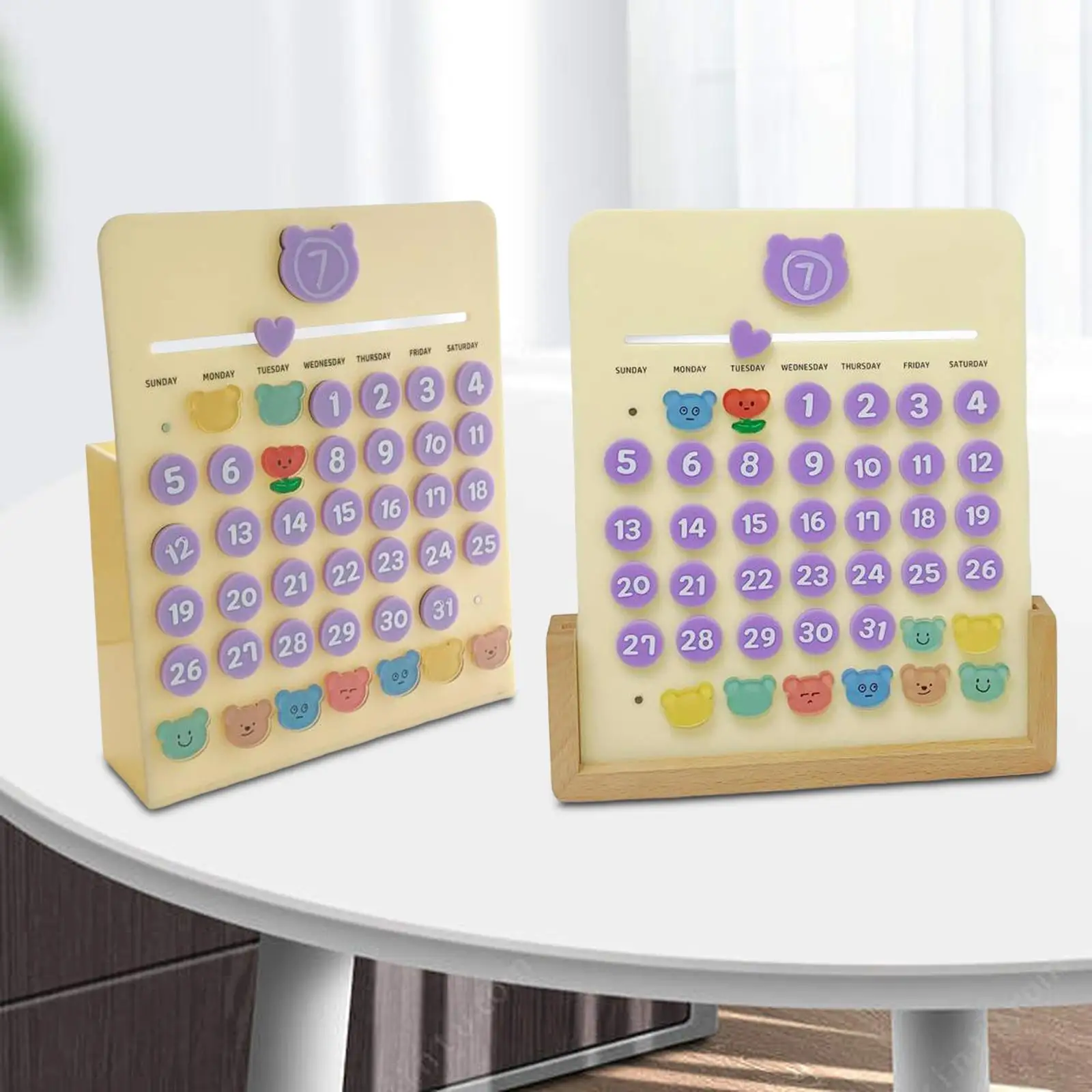 Perpetual Calendar, Educational Toys Children Reusable Learning Calendar for Home