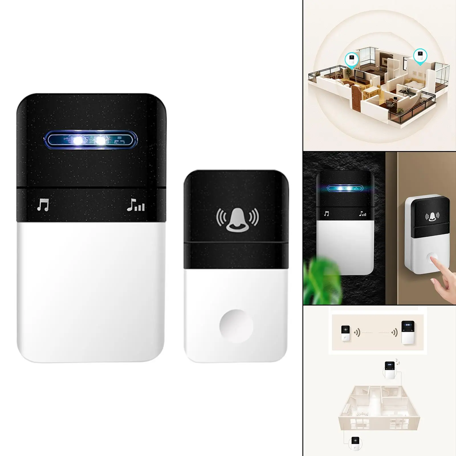 Welcome Wireless Doorbell 80M Coverage Plug and Play 38 Chimes Door Entry Bell Door Chime for Clubs Office Restaurants Home