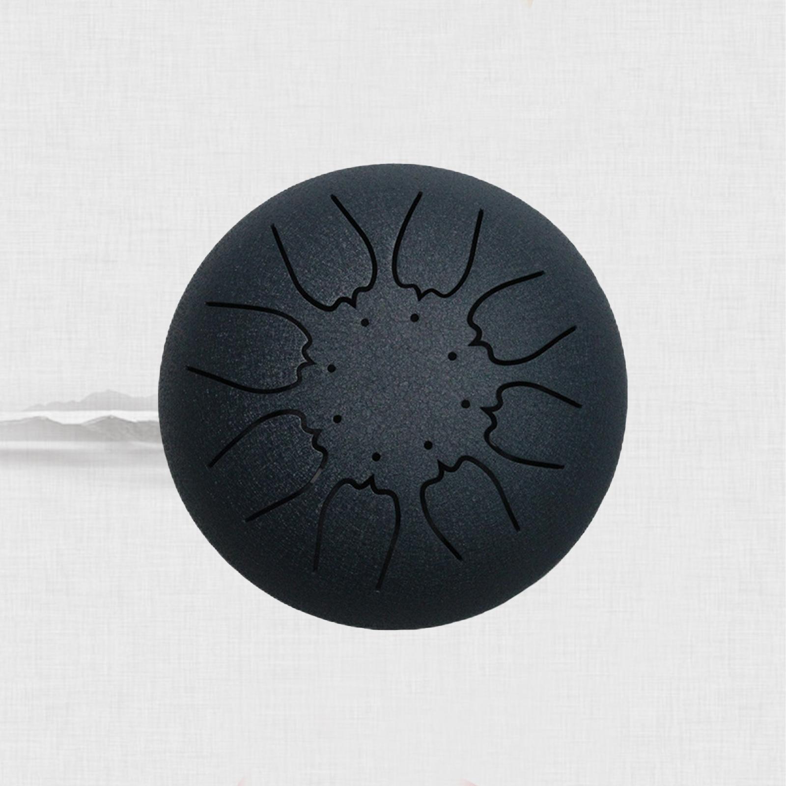 Steel Tongue Drum 6 Inches 8 Notes Percussion Instrument Handpan Drum with Bag Music Book Mallets for Yoga Meditation