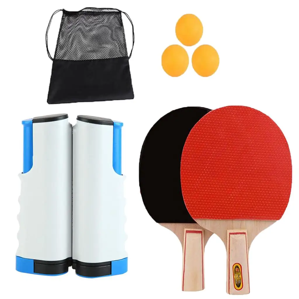 2 Player Table Tennis  Pong Set Includes 3 Balls Two Paddle Bats Game Park