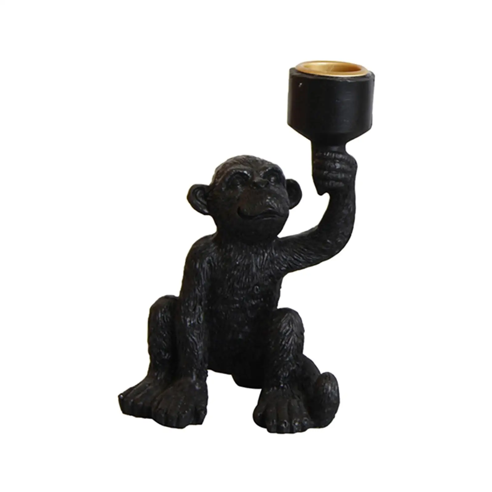 Taper Candle Holder Monkey Statue Resin Candlestick Holder Candlelight Stand for Desktop Home Decor Mantel Bedroom Dining Table