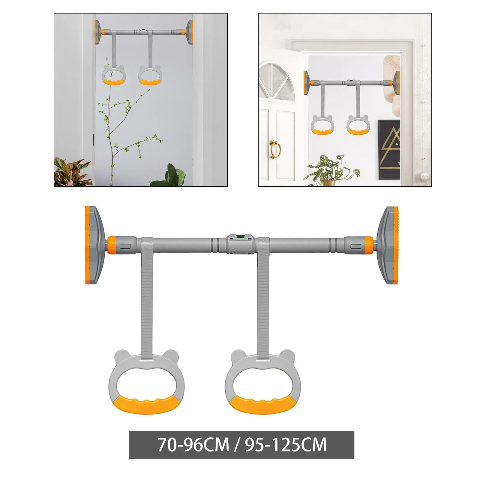2018electronicshop Door Horizontal Bar with Exercise Rings Heavy Duty Pull up