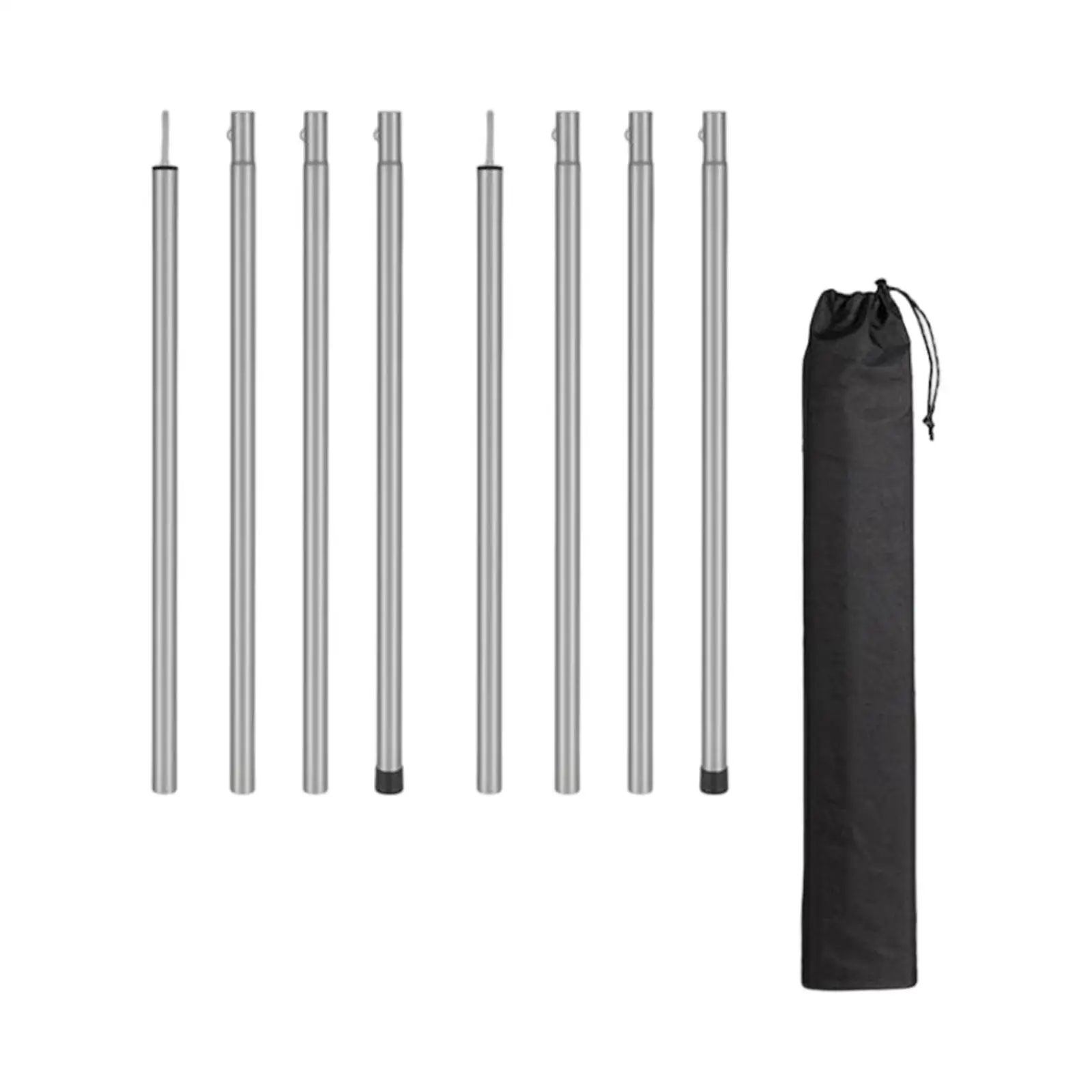 Tent Poles Canopy Pole Detachable Awning Support with Storage Bag Replacement Tarp Poles for Camping Tent Tarp Home Backyard