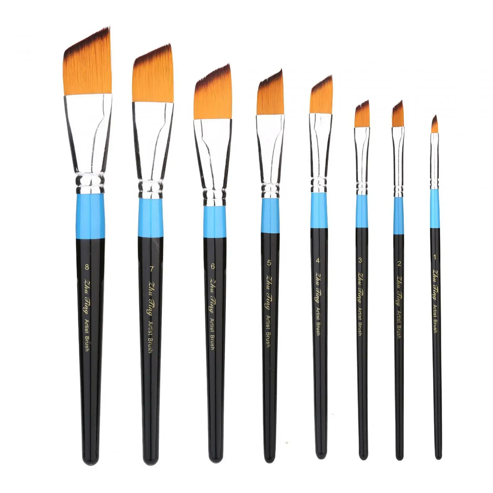 8 Pieces Paint Brush Set Professional for Beginner Pros Artist Brushes for Acrylic Gouache Watercolor Oil Arts Crafts Supplies