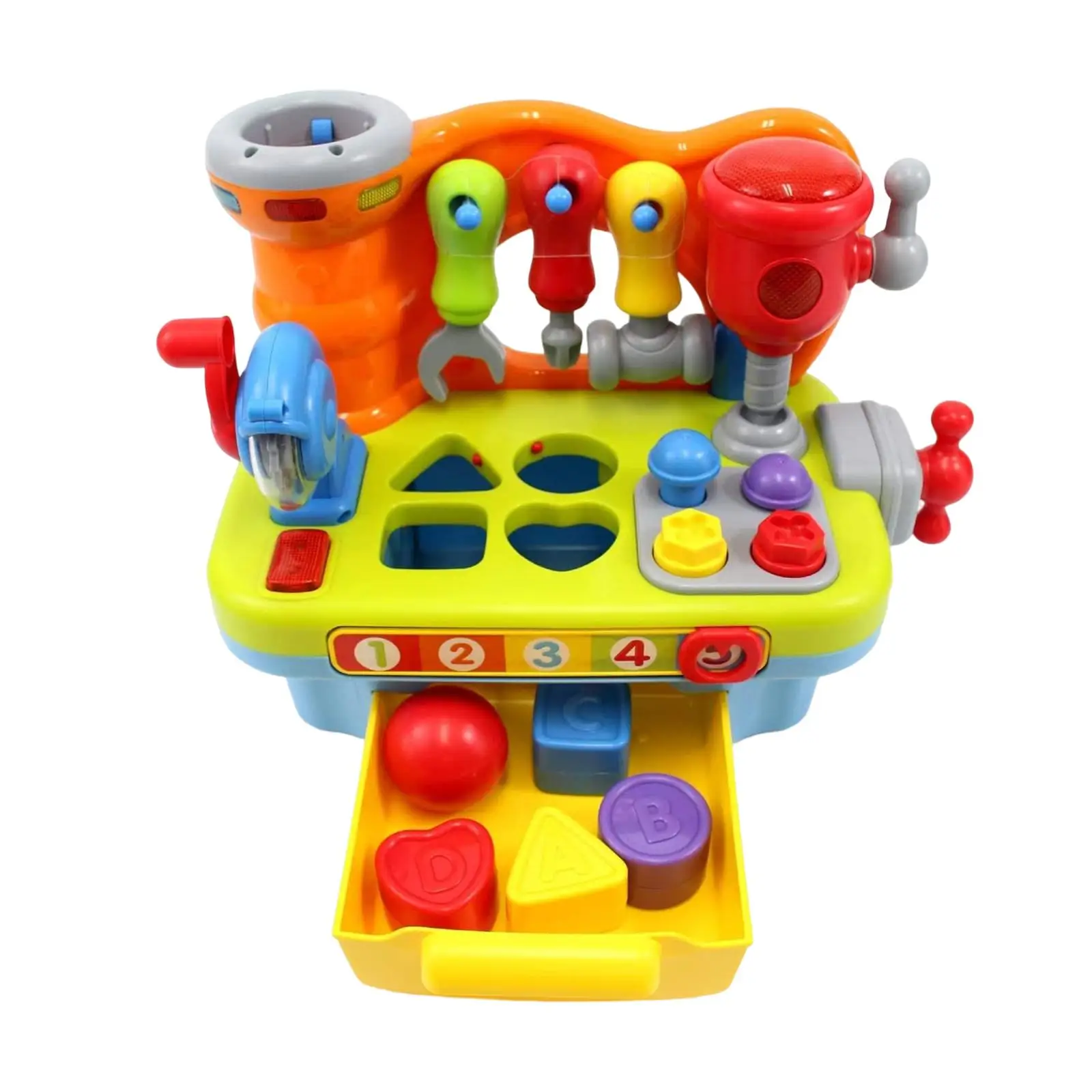 Funny Workbench Toys Gift with Light Toddler Developing Girls Fine Motor Skills Birthday Work Station DIY Interactive Play Game