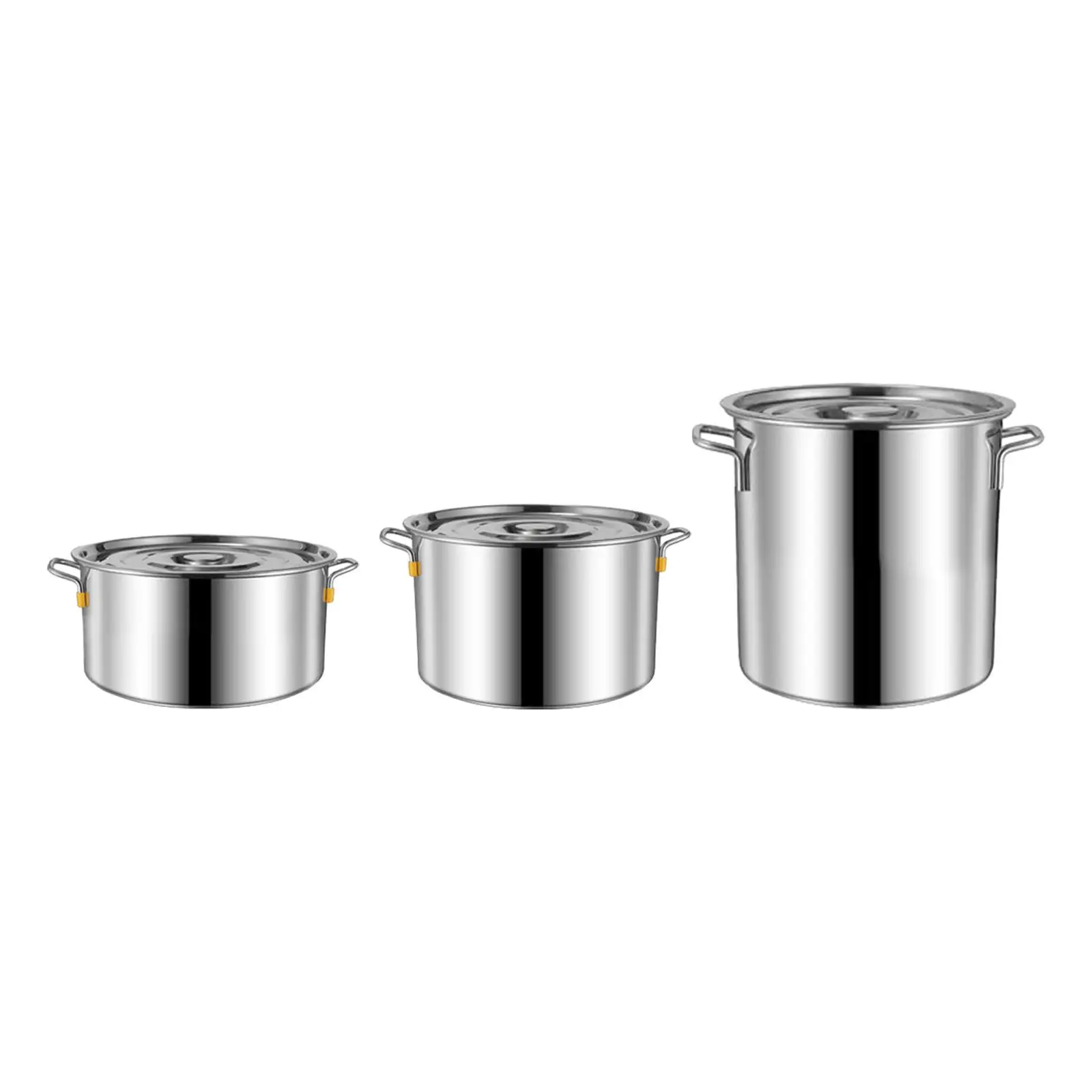 Composite Bottom Stockpot Oil Bucket Double Handle Cater Stew Soup Boiling Pan Stainless Steel Soup Pot for Commercial Canteens