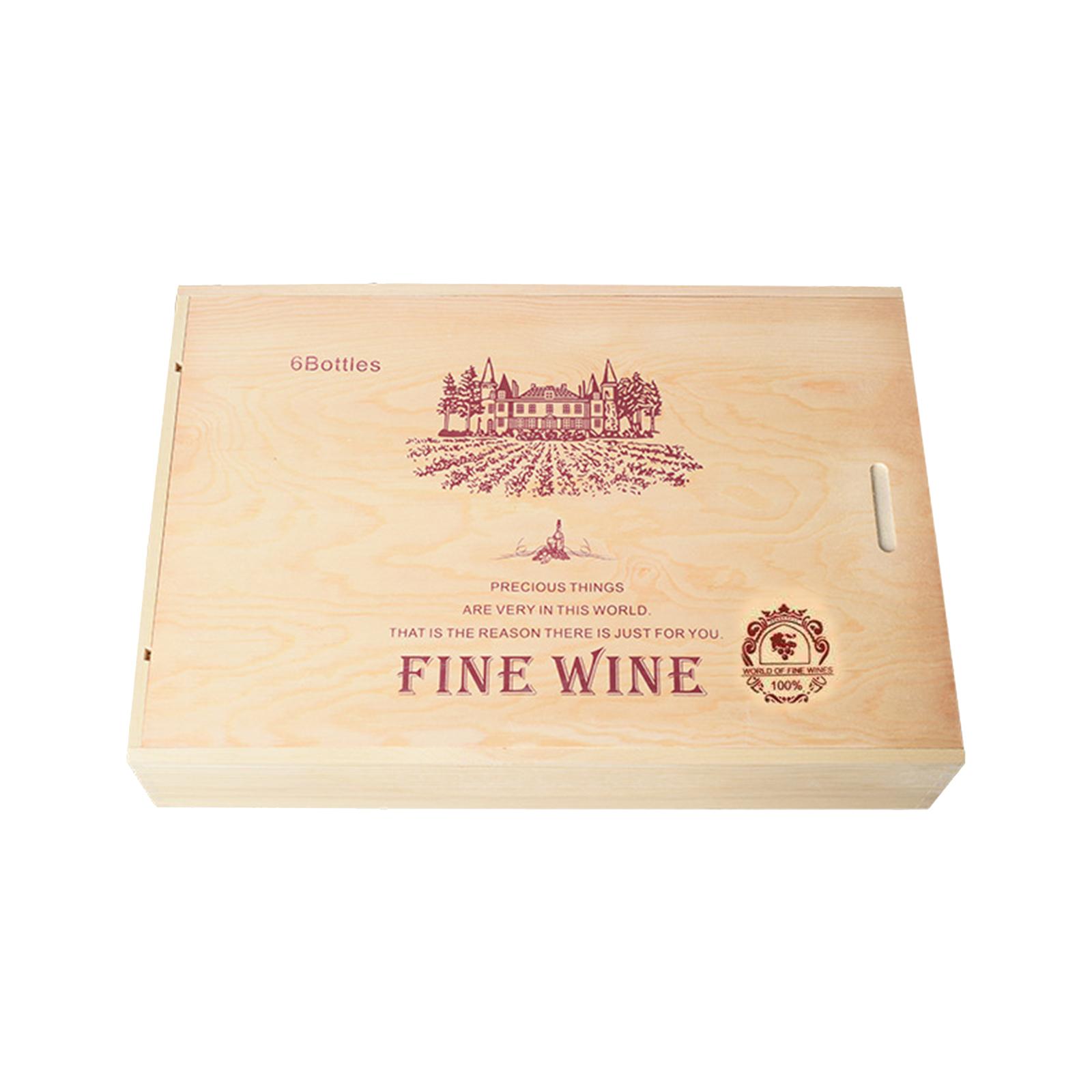 Wine Bottle Box Portable Wooden Wine Gift Box for Celebrations Holiday Party