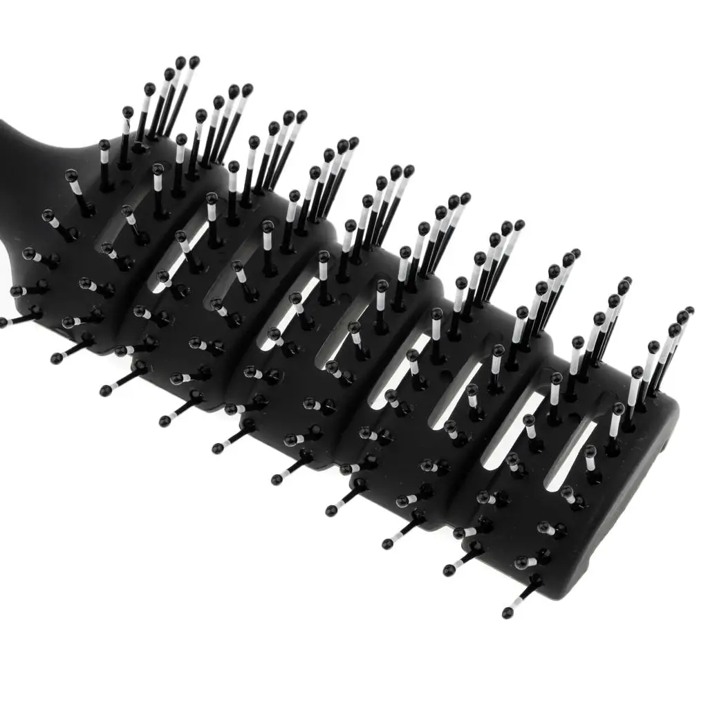 2X Vented 10 Row Styling Hairbrush Blow Drying Comb for wet and dry Long Hair Black