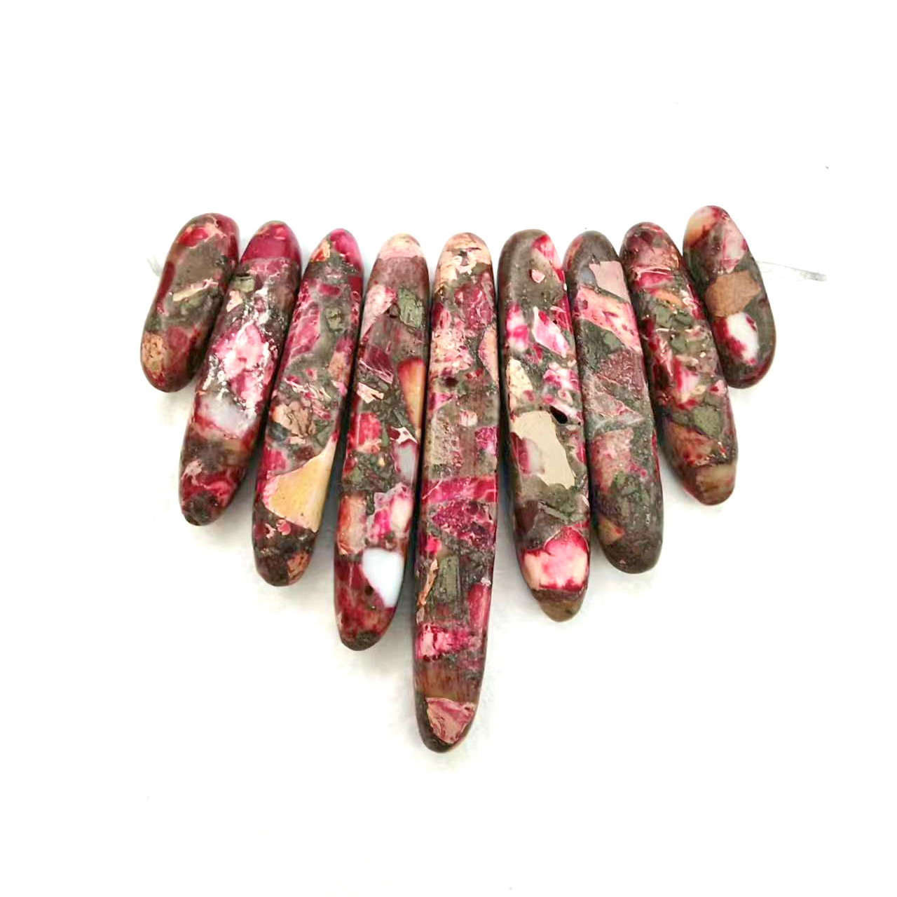 9 teile/satz Natürliche Kaiser Stein Perlen Ungeförmigen Anhänger Halskette DIY Schmuck Zubehör Großhandel – Detail 7