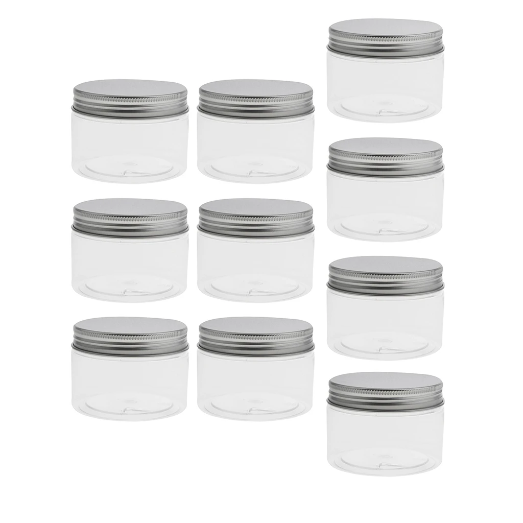 120ML PET Plastic Empty Cosmetic Containers Cases with Silver Aluminum Caps  Lotion Box Ointments Bottle Makeup Pot Jars