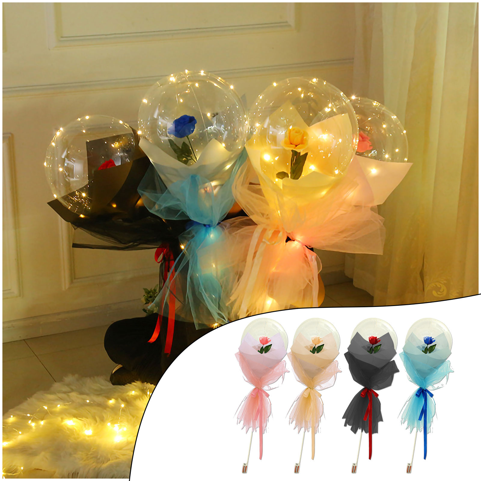 led rose bouquet luminous christmas decorate gift decoration party wedding