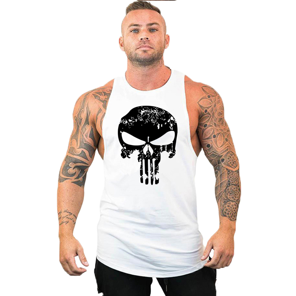 Tier Fitness Kleidung Bodybuilding Shirt Männer Top für Fitness ärmellose Sweatshirt Gym T-Shirts Schädel Mann Männer Weste Stringer – Detail 13