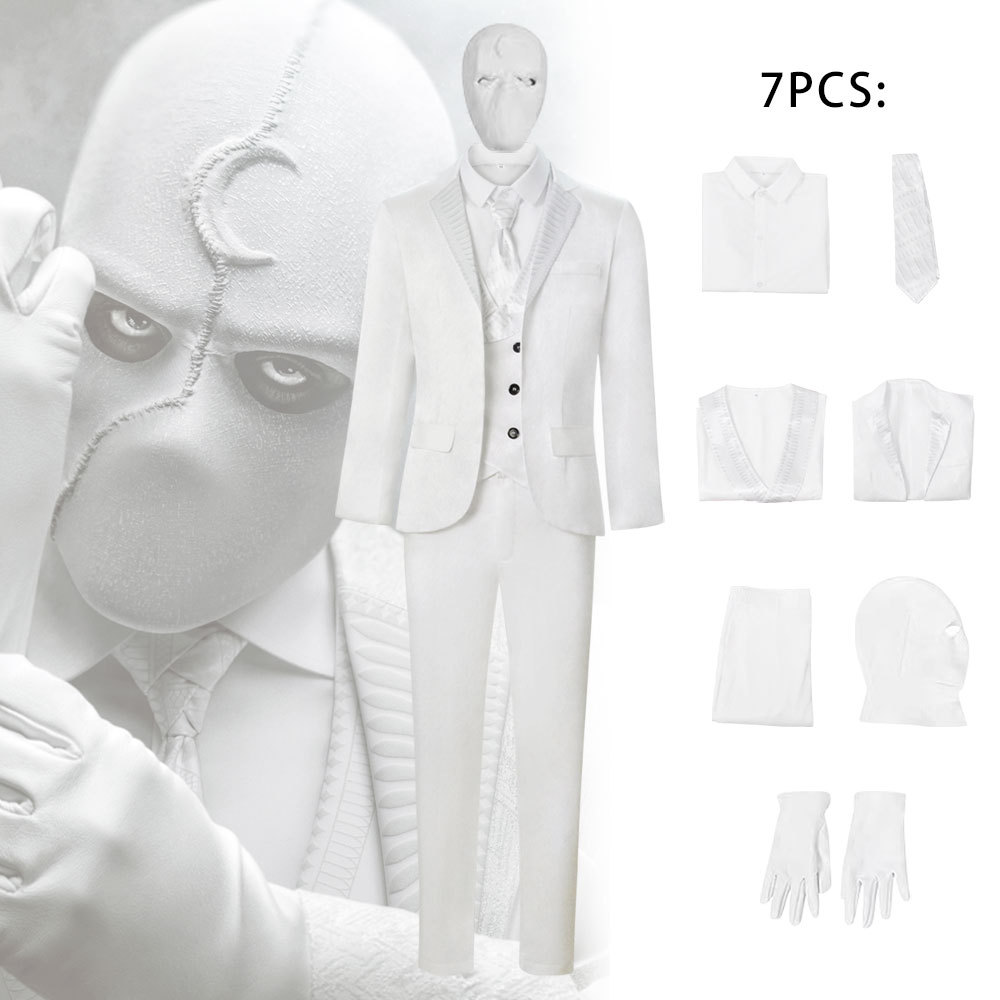 Moon Knight Marc Spector White Superhero Costume Cosplay