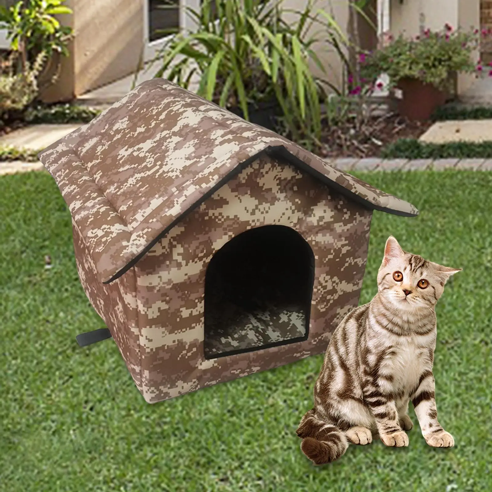 Oxford Cloth  House Stray Cats Shelter top zippered Connection Method for Garages, Porches, Barns, Balconies, Corridors