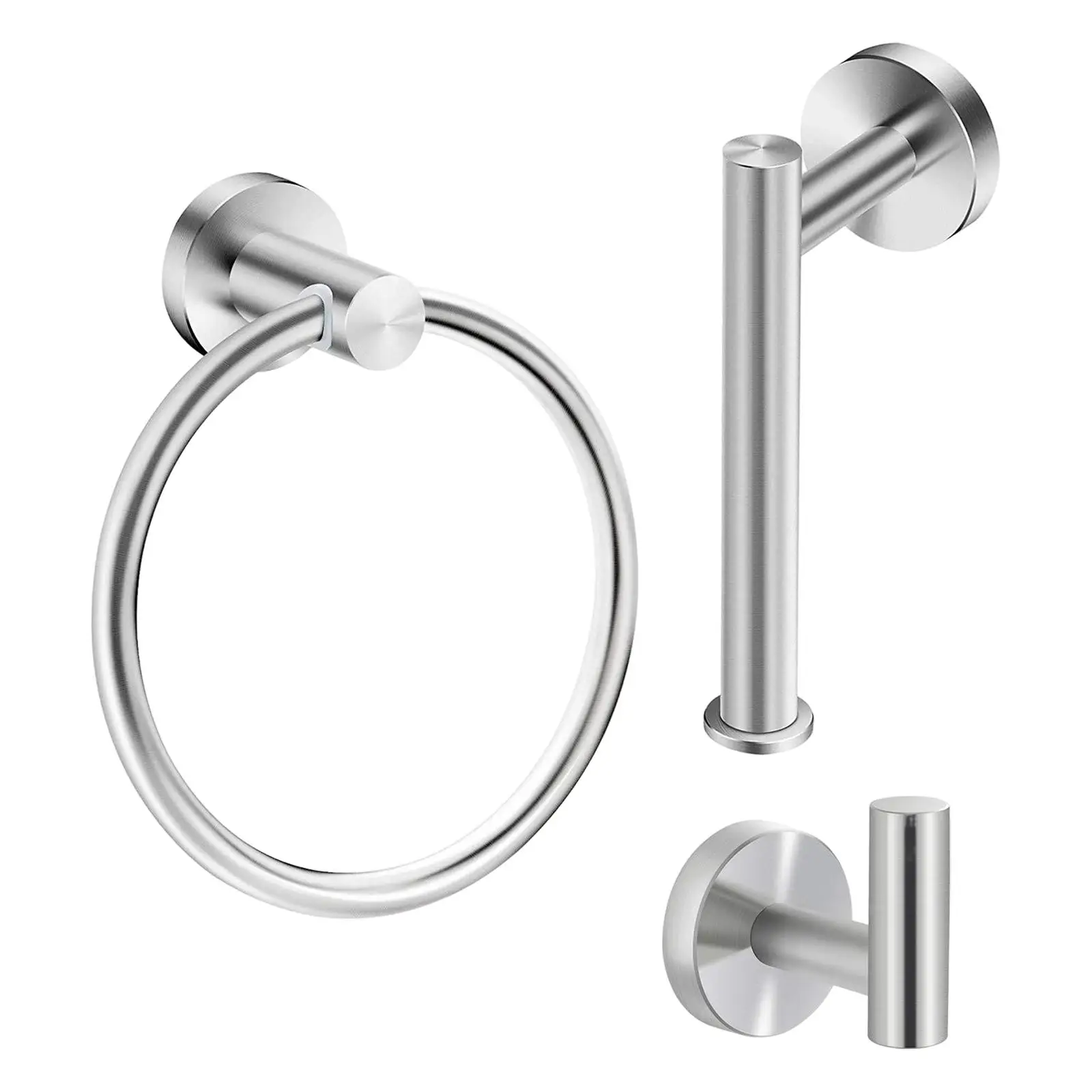 3 Pack Towel Bars with Paper Holder Multifunctional Stainless Steel with Towel Ring Bathroom Accessories for Room Dorm Farmhouse