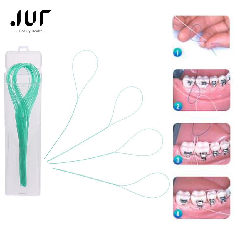 Best of 50pcs / lot Dental Floss Threaders Tooth Floss Holder Between Orthodontic Braces Bridge Traction Braces Reviews & Tips