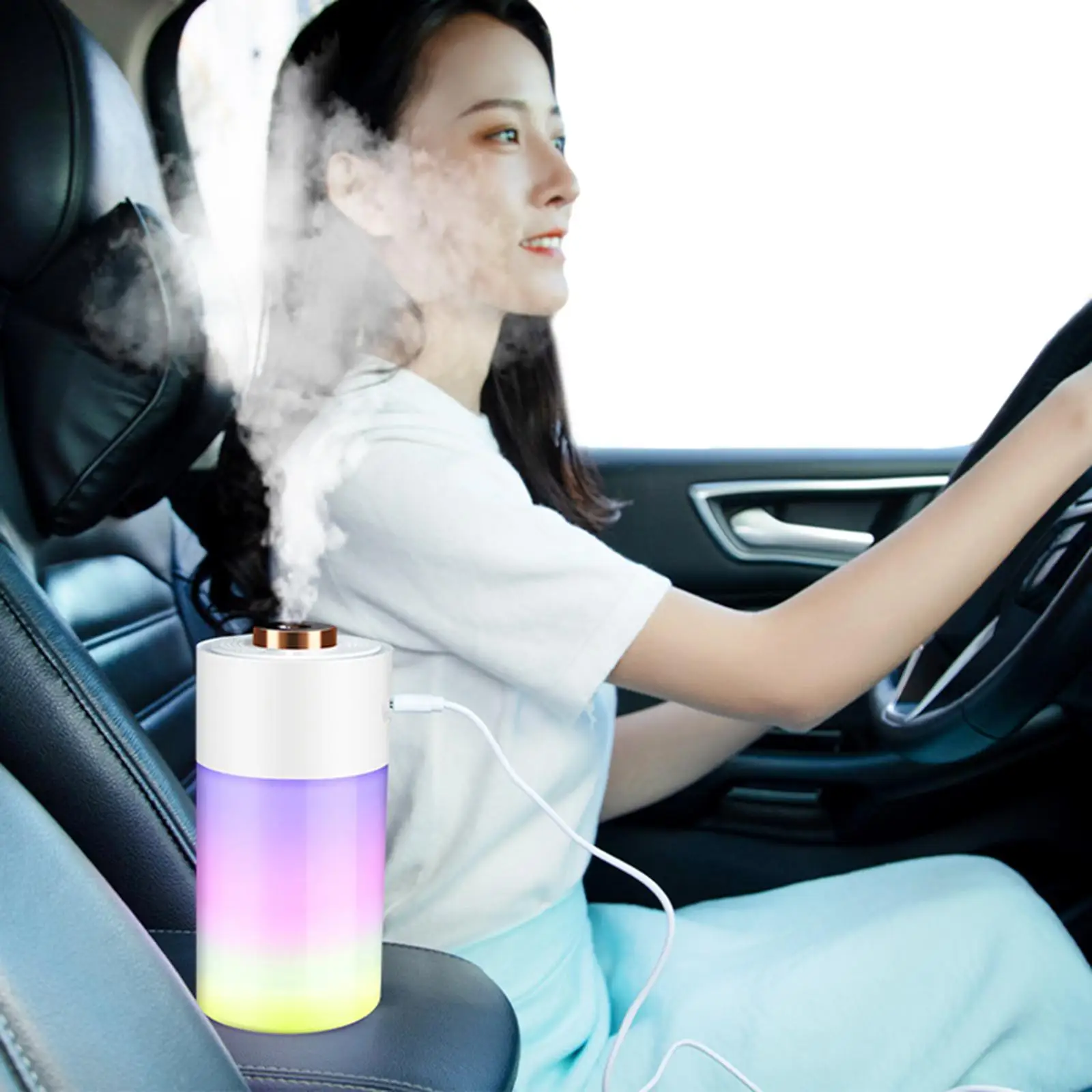 Portable Mist Humidifier Diffuser Quiet USB LED Ultrasonic Atomizer Purifier for Desk