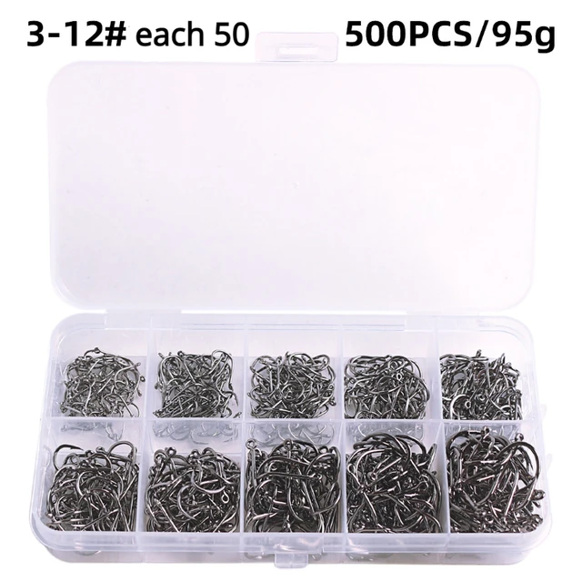 1000PCS Fishing Hooks Set High Carbon Steel Sharp Durable Barbed Fishhook  Rock Fishing Equipment Gear Tackle Accessories withbox - AliExpress
