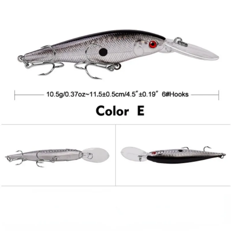 Color E Un señuelo de pesca versátil con 6 ganchos diseñados para una pesca efectiva y eficiente