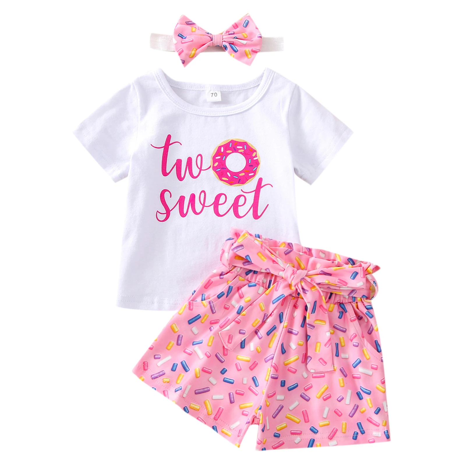 Ma&Baby 18-30M Newborn Infant Baby Girl Clothes Set Donut Print Letter T-shirt  Flare Pants 2 Years Birthday Outfit Costumes D35 baby's complete set of clothing