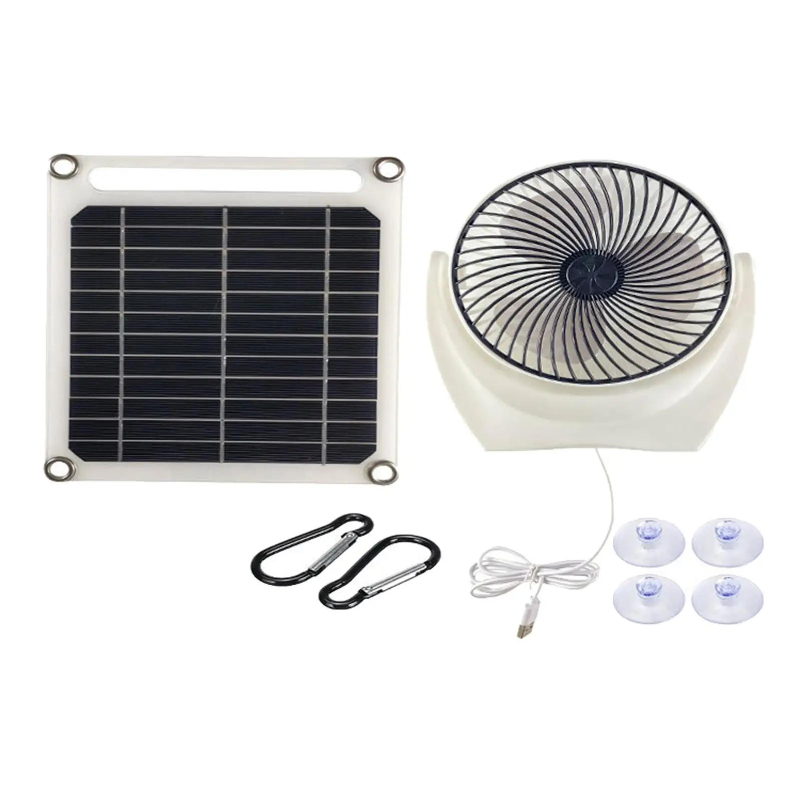 Household Solar Fan Cooling Fan ,Small Ventilator USB Charging Greenhouse Fan for Home, Fishing, Outdoor Picnic, RV,